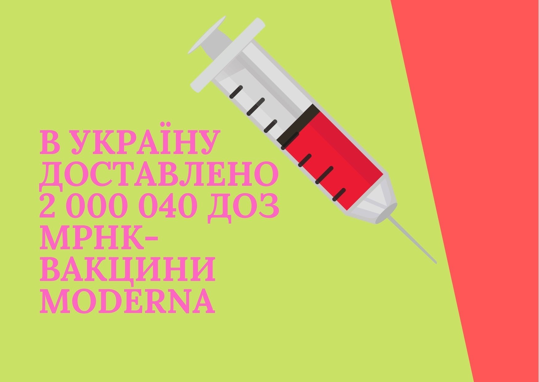 В Україну доставлено 2 000 040 доз мРНК-вакцини Moderna в рамках програми COVAX