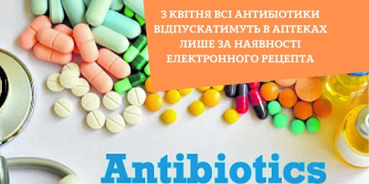 З квітня всі антибіотики відпускатимуть в аптеках лише за наявності електронного рецепта