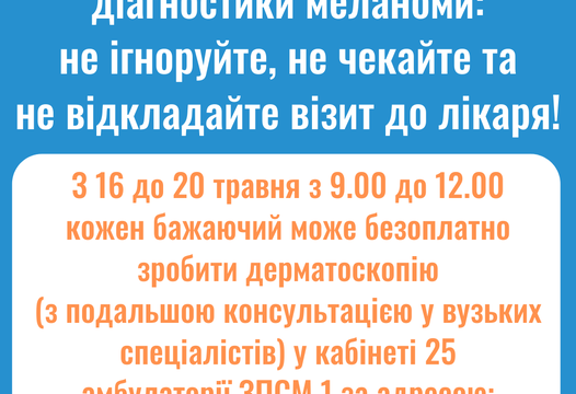 Тиждень діагностики меланоми?