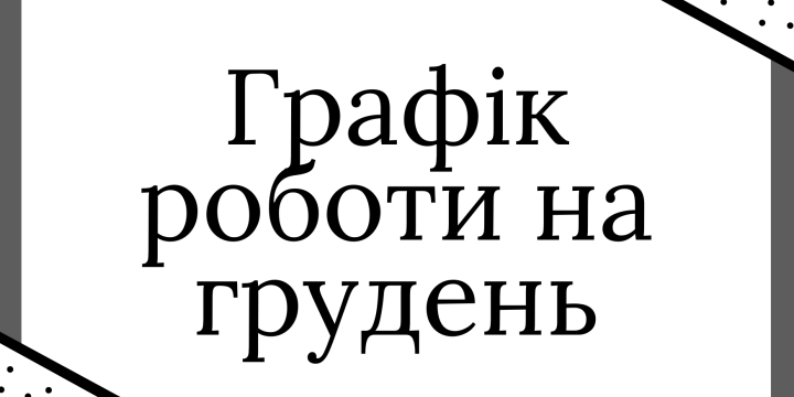 Графік прийому пацієнтів на грудень